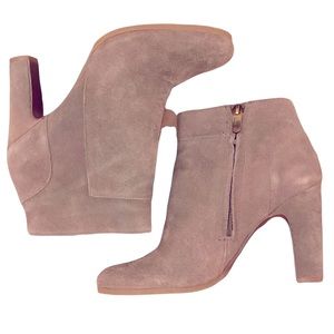 Loft gray suede zip up ankle boots size 6.5